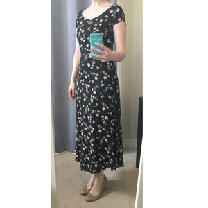 Banana Republic long floral black dress